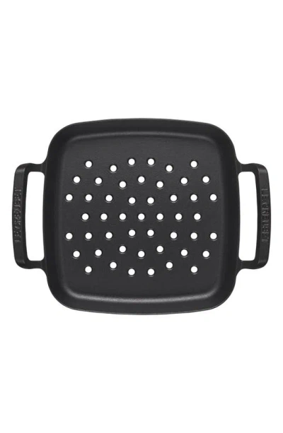 Le Creuset Alpine Outdoor Collection Enameled Cast Iron Square Grill Basket In Matte Black