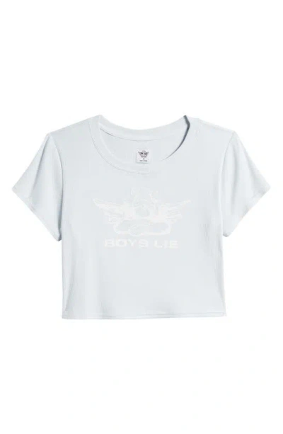 Shop Boys Lie Unreachable Logo Cotton & Modal Rib Baby Tee In Blue