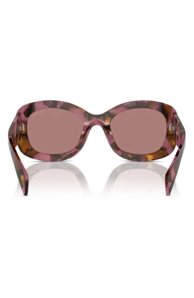 Shop Prada 54mm Oval Polarized Sunglasses In Cognac Begonia/ Light Brown