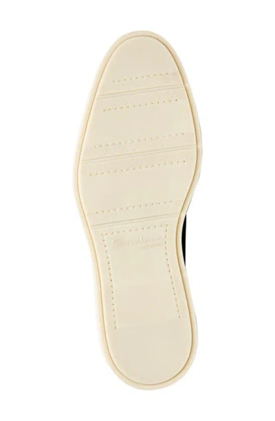 Santoni Suede Moccasin Loafers Round Toe In Gold