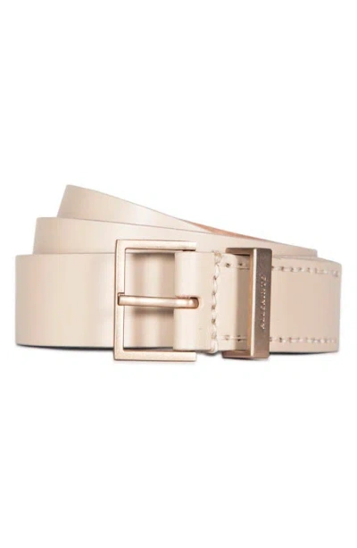 Shop Allsaints Leather Belt In Vachetta/ Warm Brass