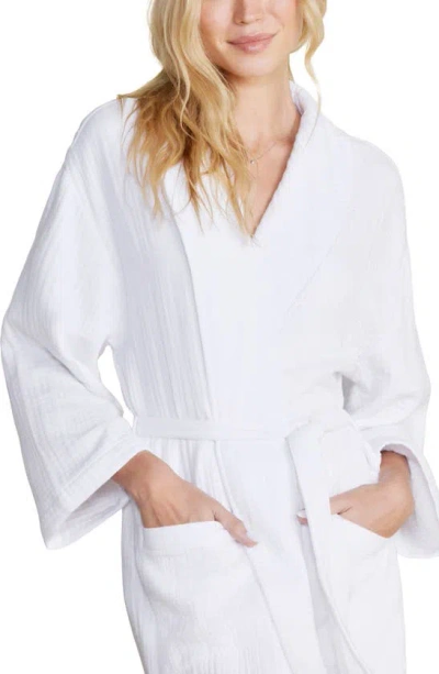 Shop Barefoot Dreams Cotton Muslin Spa Robe In Sea Salt