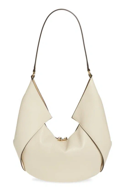 Shop Ree Projects Large Riva Pebbled Leather Hobo Bag In Beige