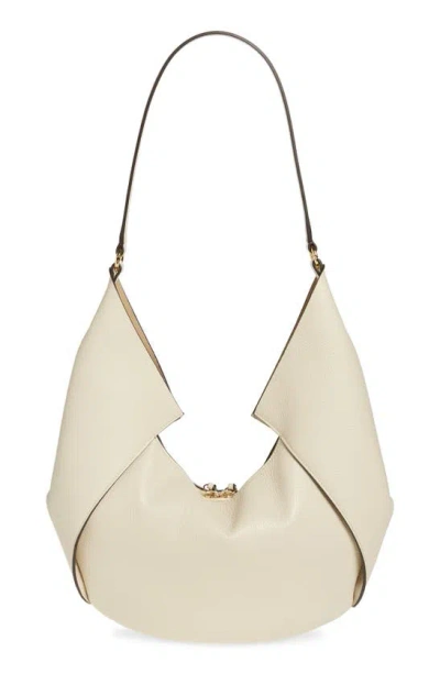 Ree Projects Large Riva Pebbled Leather Hobo Bag In Beige