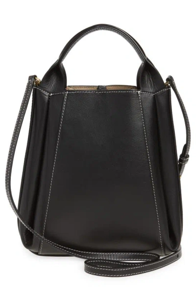 Shop Ree Projects Mini Avy Leather Tote In Black