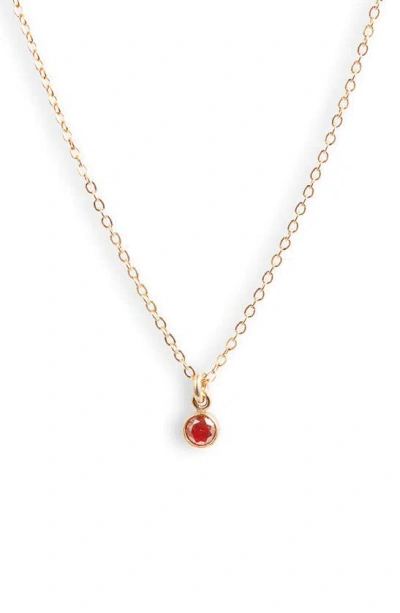 Shop Set & Stones Birthstone Charm Pendant Necklace In Gold / July