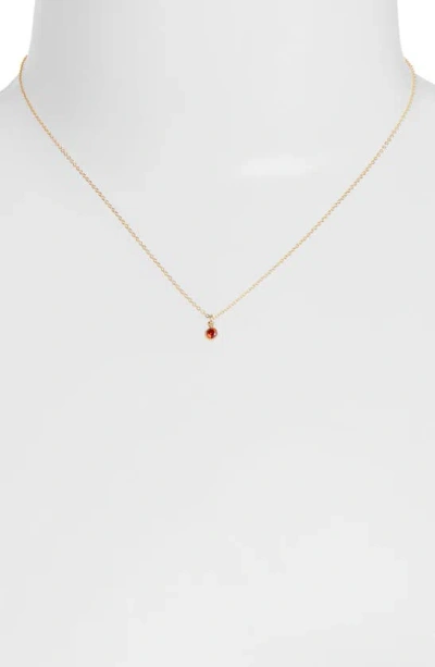 Set & Stones Birthstone Charm Pendant Necklace In Gold / July