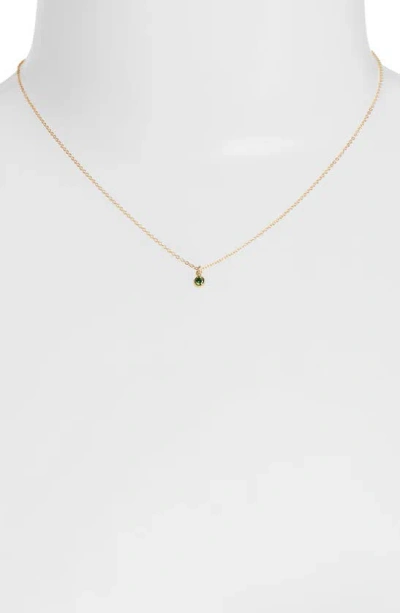 Shop Set & Stones Birthstone Charm Pendant Necklace In Gold / May