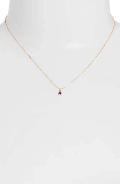 Shop Set & Stones Birthstone Charm Pendant Necklace In Gold / February