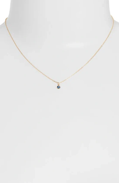 Shop Set & Stones Birthstone Charm Pendant Necklace In Gold / September