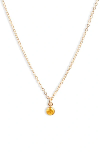 Shop Set & Stones Birthstone Charm Pendant Necklace In Gold / November