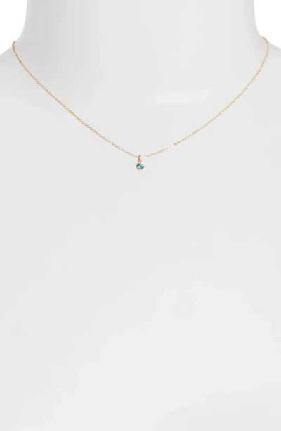 Set & Stones Birthstone Charm Pendant Necklace In Gold / December