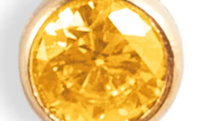 Set & Stones Birthstone Charm Pendant Necklace In Gold / November