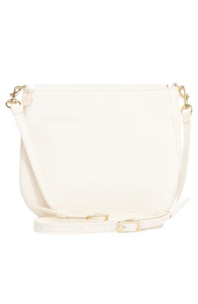 Shop Clare V . Louis Leather Crossbody Bag In Cream Veg