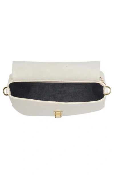 Clare V Louis Leather Crossbody Bag In Cream Veg