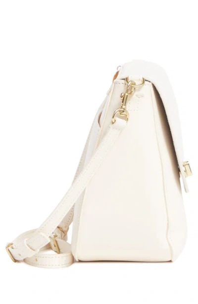 Clare V Louis Leather Crossbody Bag In Cream Veg