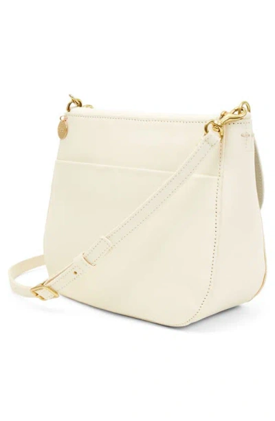 Clare V Louis Leather Crossbody Bag In Cream Veg