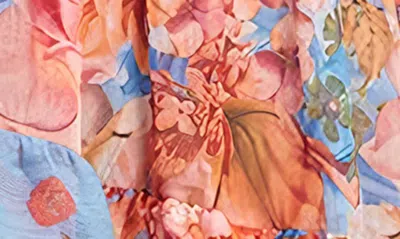 Shop Jewel Badgley Mischka Tiered Ruffle Sequin Sleeveless Cocktail Dress In Orange Multi