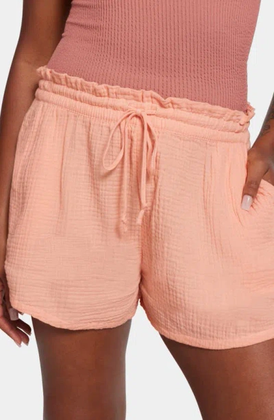 Shop Ugg Moriah Cotton Gauze Lounge Shorts In Sunstone