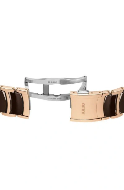 Rado Centrix Diamonds Open Heart Automatic Watch, 35mm In Brown