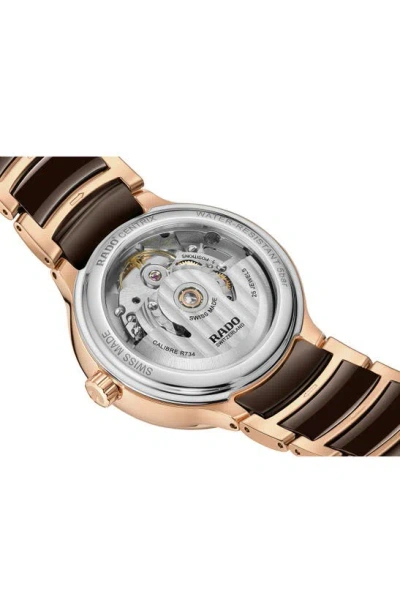 Rado Centrix Diamonds Open Heart Automatic Watch, 35mm In Brown