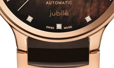 Rado Centrix Diamonds Open Heart Automatic Watch, 35mm In Brown