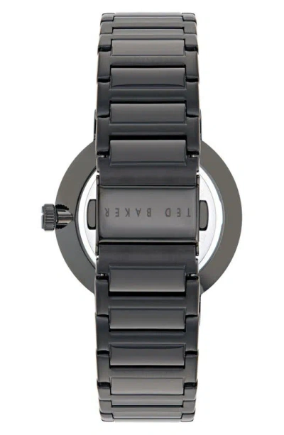Shop Ted Baker Recycled Stainless Steel Bracelet Watch In Black