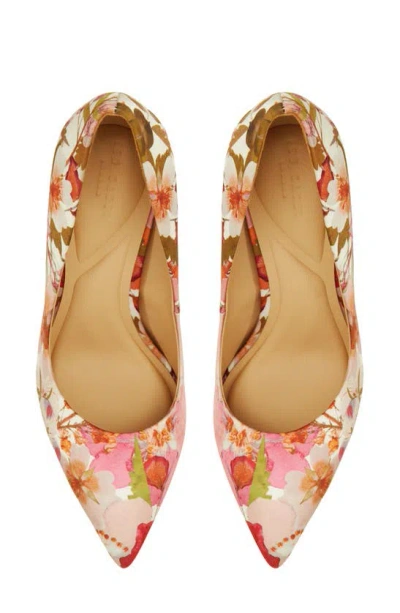Shop Ted Baker Cara Icon Pointed Toe Pump In Bright Multi White Pink