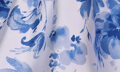 Shop Bonnie Jean Kids' Floral Mikado Bow Accent Party Dress In Blue