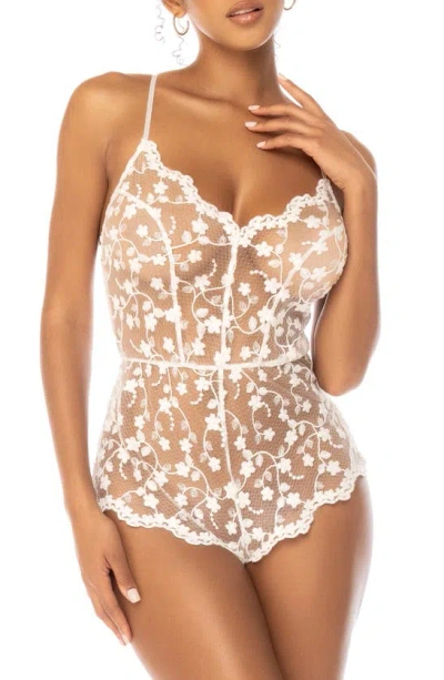 Shop Mapalé Lace Romper In Star White
