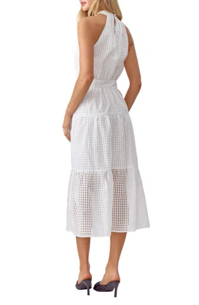 Shop Adelyn Rae Angel Check Sleeveless Seersucker Maxi Dress In White