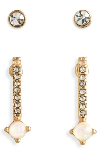 Shop Bp. Crystal Stud Earrings In Goldhite