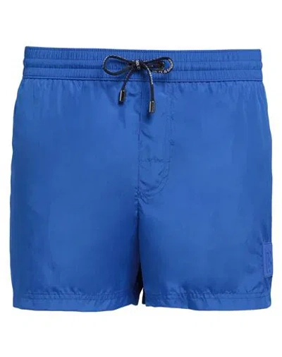 Shop Dolce & Gabbana Man Swim Trunks Bright Blue Size 40 Polyester, Elastane, Viscose, Polyurethane
