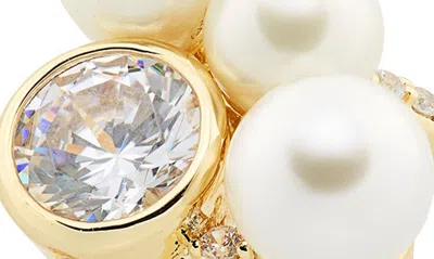 Shop Covet Bezel Set Ring In White/ Gold