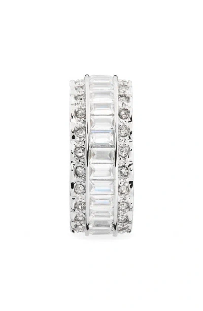 Shop Covet Cz Eternity Band Ring In Rhodium