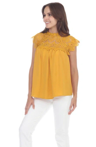 Shop Rain Airflow Lace Top In Yellow