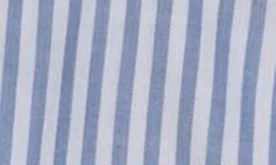 Shop Beachlunchlounge Ana Stripe Split Neck Top In Dodger Blue