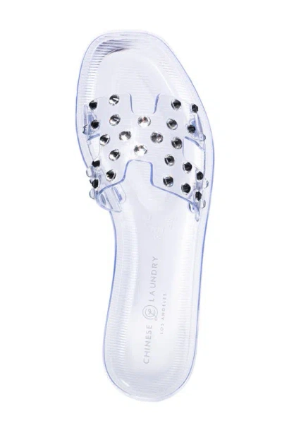 Shop Chinese Laundry Transparent Slide Sandal In Clear Vinyl