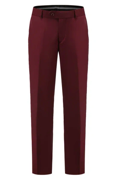 Gino Vitale Slim Fit Satin Peak Lapel 3-piece Suit In Burgundy