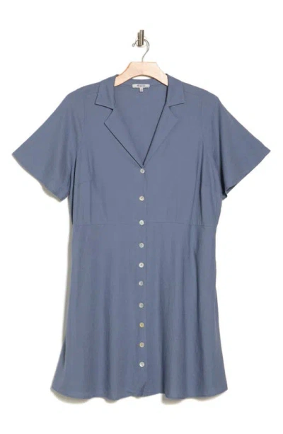 Shop Madewell Kacie Mini Shirtdress In Teapot Blue