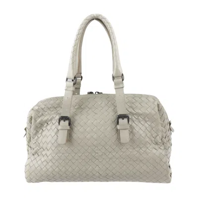 Shop Bottega Veneta Intrecciato Grey Leather Travel Bag ()