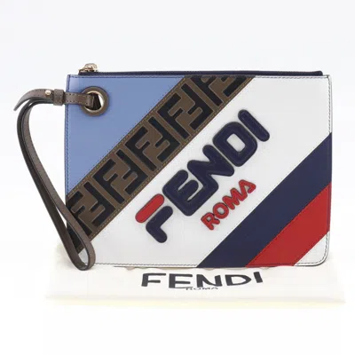 Shop Fendi Mania Multicolour Leather Clutch Bag ()