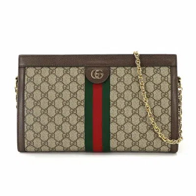 Shop Gucci Gg Supreme Beige Canvas Shoulder Bag ()