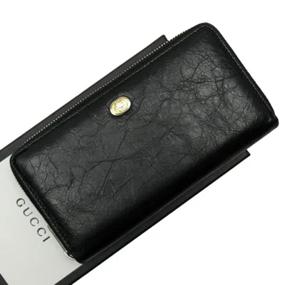 Shop Gucci Interlocking G Black Leather Wallet  ()