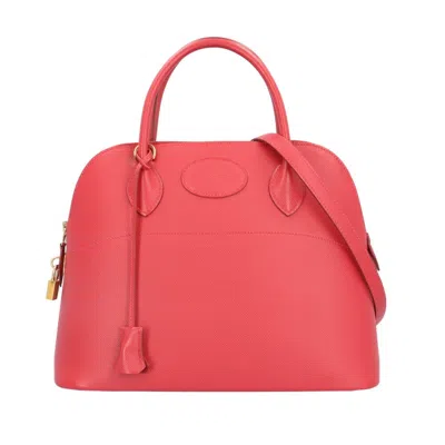 Shop Hermes Hermès Bolide Red Leather Shoulder Bag ()