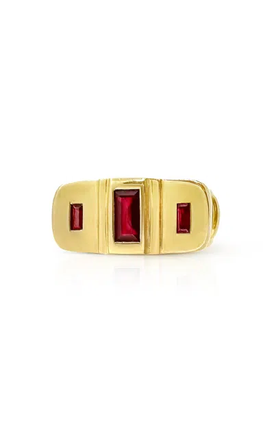 Shop Howl 18k Yellow Gold Baguette Bow Tie Ring