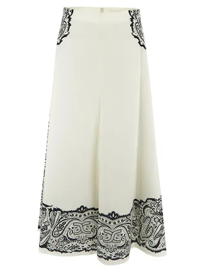Shop Chloé Printed Skirt In Ivory
