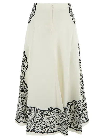 Shop Chloé Printed Skirt In Ivory
