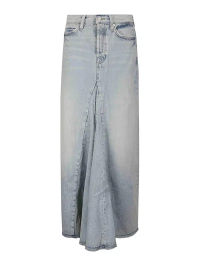 Shop 7 For All Mankind Western Maxi Skirt Pricila In Light Blue