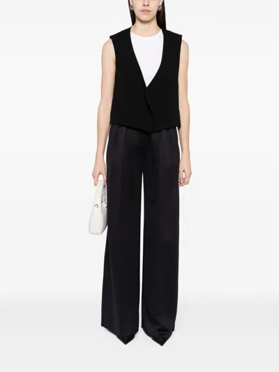 Shop Ami Alexandre Mattiussi Open-front Wool Waistcoat In Black